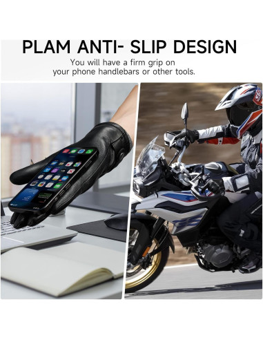 Guantes de Invierno OZERO para Hombre de Cuero Térmicos