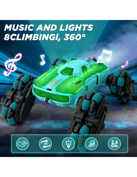 Coche de Acrobacias RC ZMMB 8 Ruedas Control Gestos LED