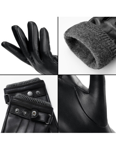 Guantes de Invierno OZERO para Hombre de Cuero Térmicos