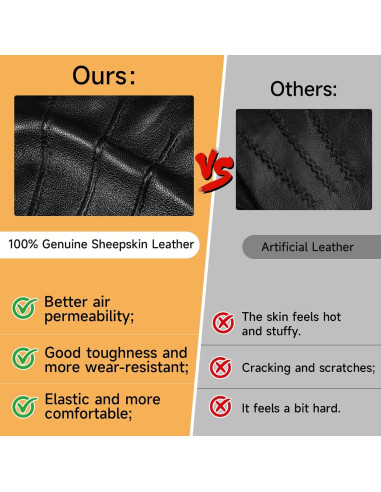 Guantes de Invierno OZERO para Hombre de Cuero Térmicos