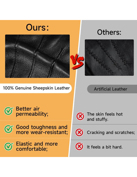 Guantes de Invierno OZERO para Hombre de Cuero Térmicos