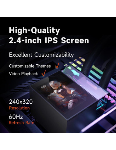 Enfriador Líquido de CPU PCCOOLER DS360 360mm con Pantalla LCD