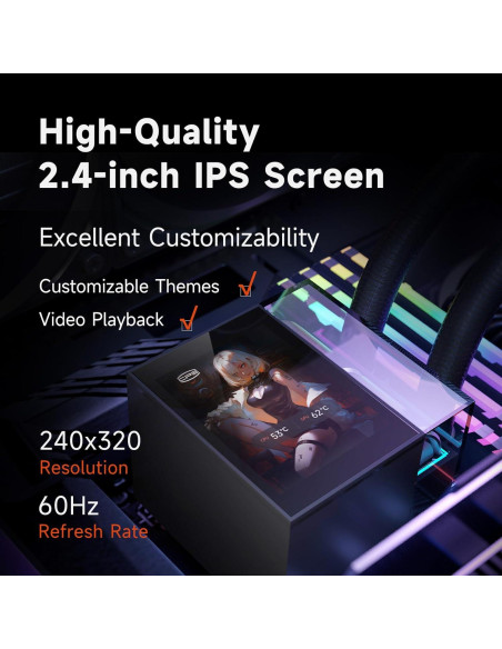 Enfriador Líquido de CPU PCCOOLER DS360 360mm con Pantalla LCD