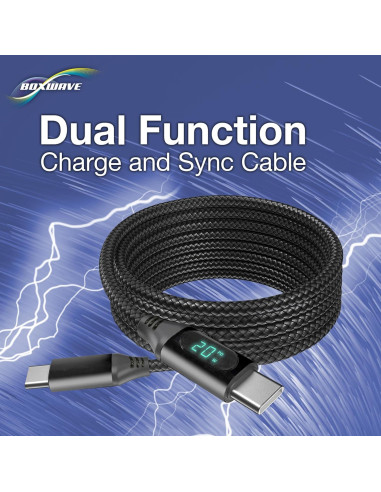Cable PowerDisplay PD BoxWave USB-C 1.83m 100W para Samsung Galaxy Book4 Pro