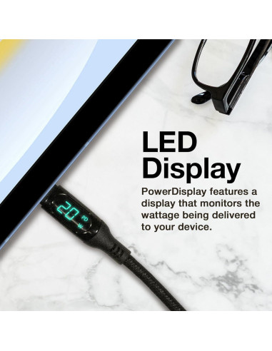 Cable PowerDisplay PD BoxWave USB-C 1.83m 100W para Samsung Galaxy Book4 Pro