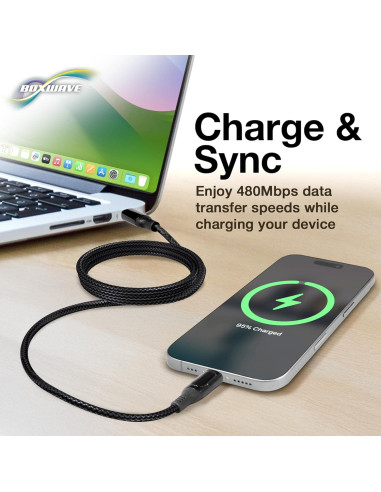 Cable PowerDisplay PD BoxWave USB-C 1.83m 100W para Samsung Galaxy Book4 Pro
