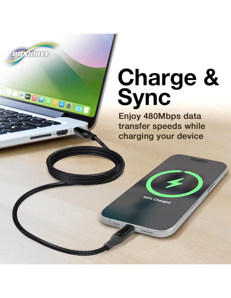 Cable PowerDisplay PD BoxWave USB-C 1.83m 100W para Samsung Galaxy Book4 Pro