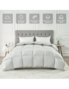 Edredón King KUSNUG de Plumas de Ganso 750 Relleno Gris 2