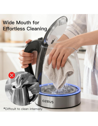 Hervidor Eléctrico MegaWise CX-817 de Vidrio 1.8L con Luz LED