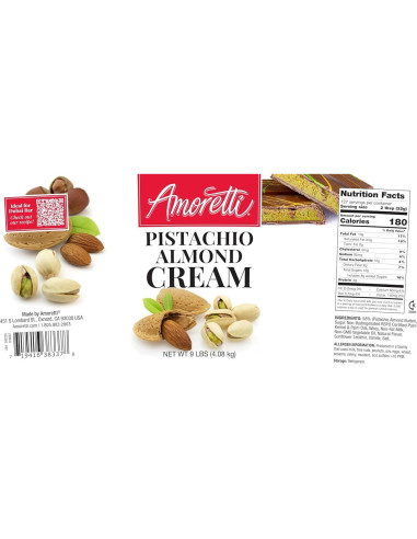 Crema de Almendra y Pistacho Amoretti 311 g - 58% Pistachos