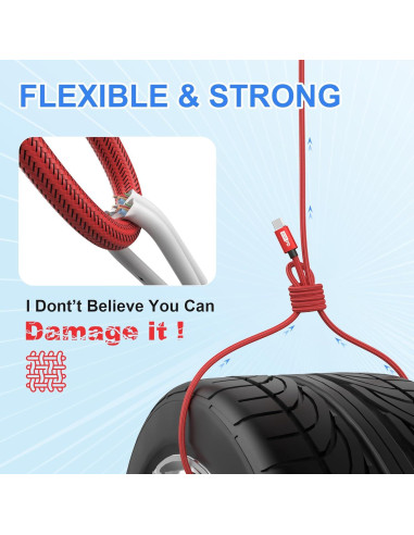 Cable USB C a USB C Bynccea 3m Paquete de 4 Carga Rápida 60W