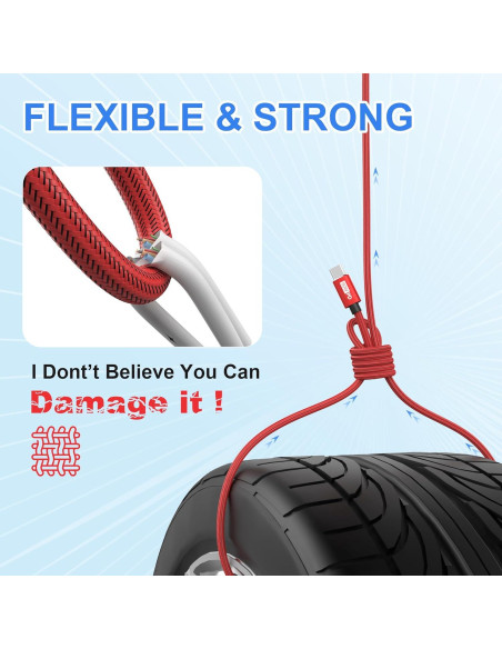 Cable USB C a USB C Bynccea 3m Paquete de 4 Carga Rápida 60W