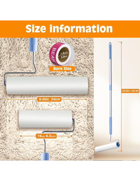 Rodillo de Pelusa BEAH 24 cm + 16 cm para Mascotas