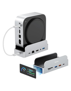 Soporte Dock Pro RayCue para Mac mini M4 - Hub 11 en 1 4K