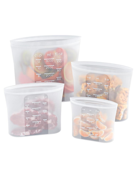 Bolsas de Almacenamiento de Silicona Bangp - 4 Piezas (444ml a 2957ml)