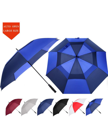 Paraguas de Golf BARAIDA 62/68/72 Pulgadas Automático Doble Dosel