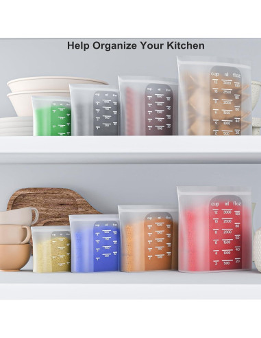 Bolsas de Almacenamiento de Silicona Bangp - 4 Piezas (444ml a 2957ml)