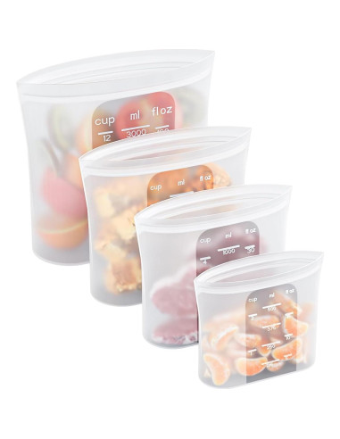 Bolsas de Almacenamiento de Silicona Bangp - 4 Piezas (444ml a 2957ml)
