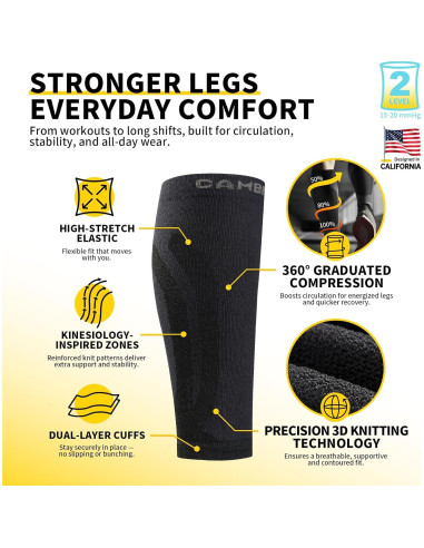 Mangas de Compresión para Pantorrillas CAMBIVO Unisex - Alivio Dolor