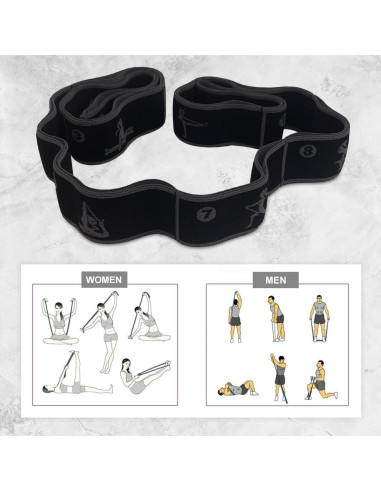 Correa de Estiramiento KSDD 11 Bucles - Banda Elástica para Yoga