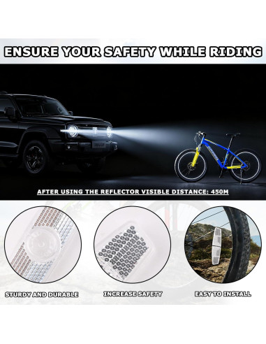 6 Reflectores de Radios de Bicicleta Fampery - Seguridad Nocturna