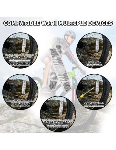 6 Reflectores de Radios de Bicicleta Fampery - Seguridad Nocturna