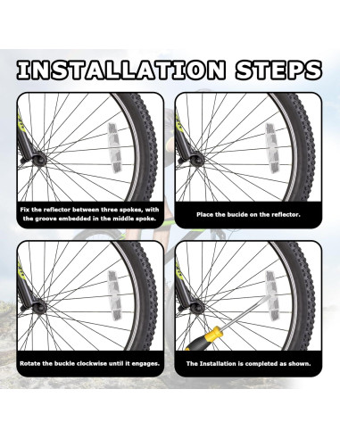 6 Reflectores de Radios de Bicicleta Fampery - Seguridad Nocturna