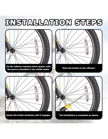 6 Reflectores de Radios de Bicicleta Fampery - Seguridad Nocturna