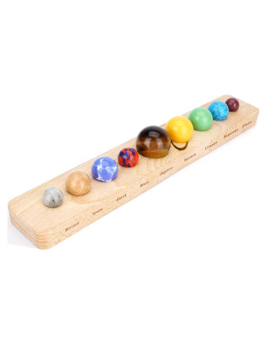 Decoración Sistema Solar 9 Planetas GEMWONDER Hecho a Mano