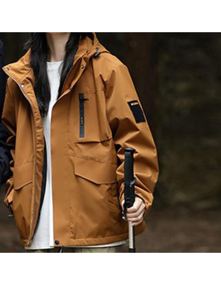 Chaqueta de Lluvia Impermeable para Mujeres 5X Grande Café