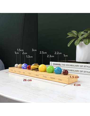 Decoración Sistema Solar 9 Planetas GEMWONDER Hecho a Mano