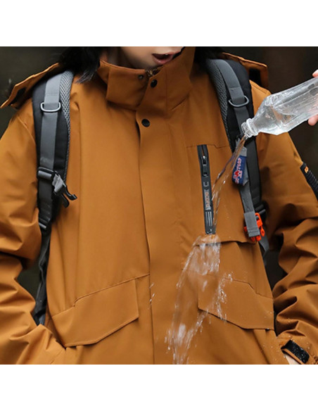 Chaqueta de Lluvia Impermeable para Mujeres 5X Grande Café