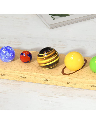 Decoración Sistema Solar 9 Planetas GEMWONDER Hecho a Mano