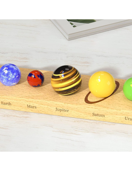 Decoración Sistema Solar 9 Planetas GEMWONDER Hecho a Mano