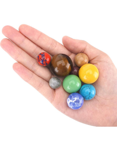 Decoración Sistema Solar 9 Planetas GEMWONDER Hecho a Mano