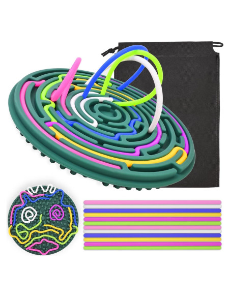 Tablero Sensorial Antiestrés MAKOL Verde con 12 Cuerdas