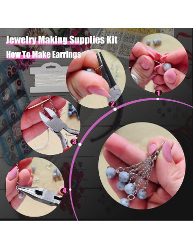 Kit de Fabricación de Joyas MONVICT 1830 Piezas con Herramientas