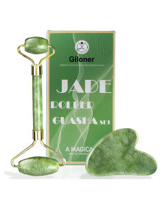 Set de Rodillo y Gua Sha de Jade Giloner - Cuidado Facial