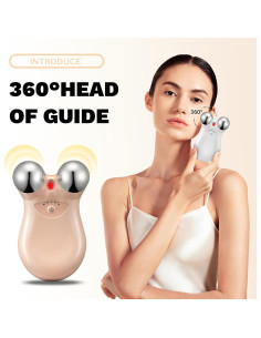 Rodillo de Masaje Facial AAZW Doble Cabeza con Luz LED 2