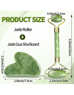 Set de Rodillo y Gua Sha de Jade Giloner - Cuidado Facial 2