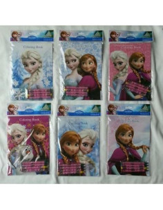 Lote 12 Libros para Colorear Disney Frozen + Crayones 2