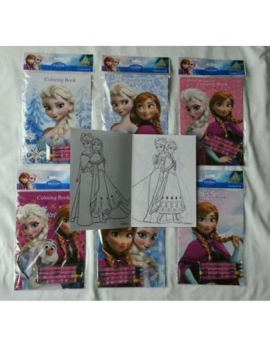 Lote 12 Libros para Colorear Disney Frozen + Crayones