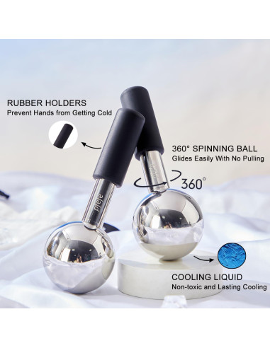 Esferas de Hielo Rotativas Pfefe para Facial y Ojos - Acero Inoxidable