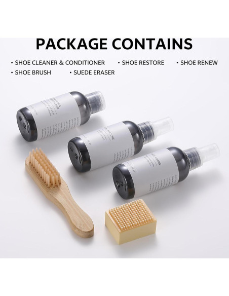 Kit de Limpieza de Zapatos Ante y Nubuck - Limpiador, Protector y Cepillo