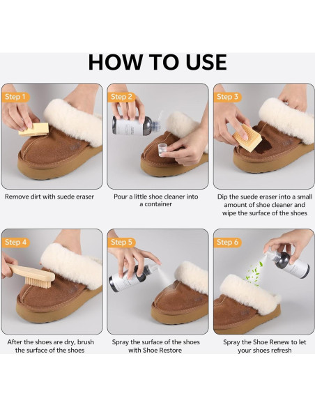 Kit de Limpieza de Zapatos Ante y Nubuck - Limpiador, Protector y Cepillo