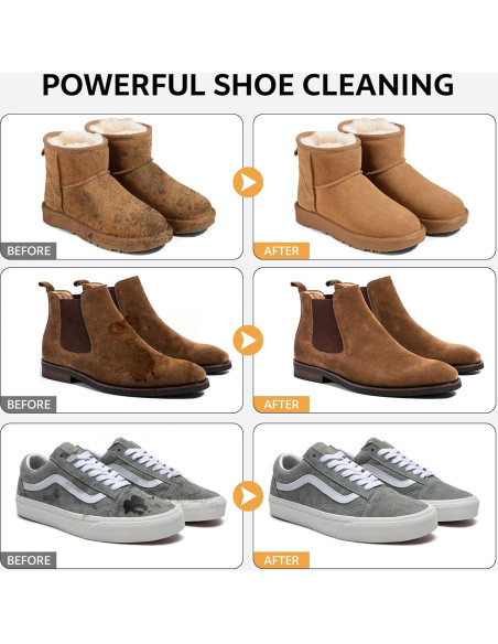 Kit de Limpieza de Zapatos Ante y Nubuck - Limpiador, Protector y Cepillo