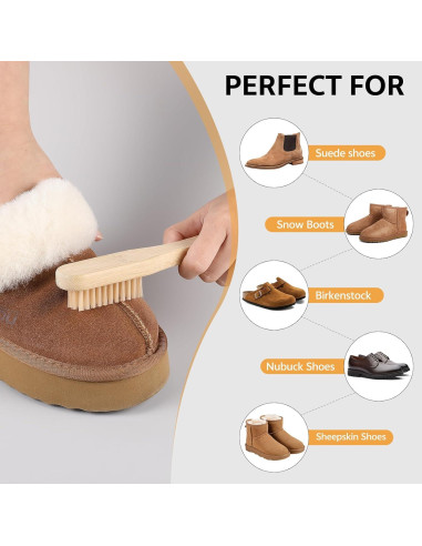 Kit de Limpieza de Zapatos Ante y Nubuck - Limpiador, Protector y Cepillo