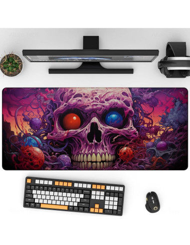 Alfombrilla de Ratón XL NiHome Calavera 90 x 40 cm Antideslizante