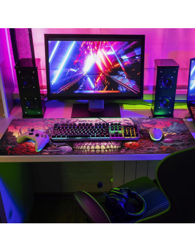 Alfombrilla de Ratón XL NiHome Calavera 90 x 40 cm Antideslizante