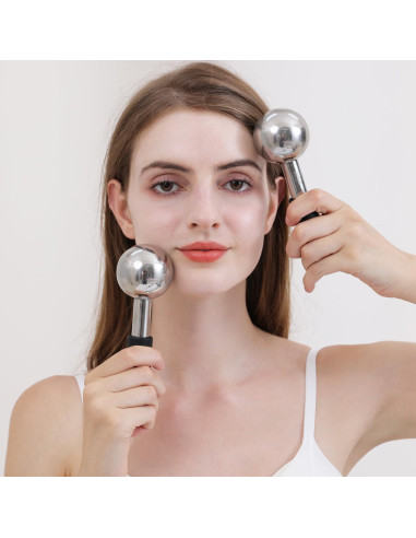 Esferas de Hielo Rotativas Pfefe para Facial y Ojos - Acero Inoxidable